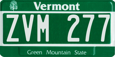 VT license plate ZVM277