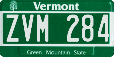 VT license plate ZVM284