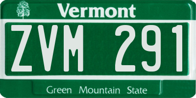 VT license plate ZVM291