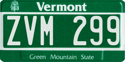 VT license plate ZVM299