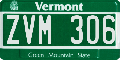 VT license plate ZVM306