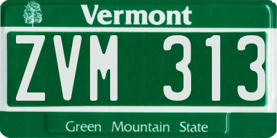 VT license plate ZVM313
