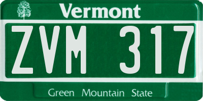 VT license plate ZVM317