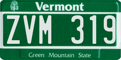 VT license plate ZVM319