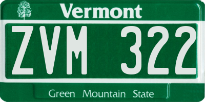VT license plate ZVM322