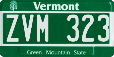 VT license plate ZVM323