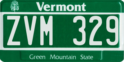VT license plate ZVM329