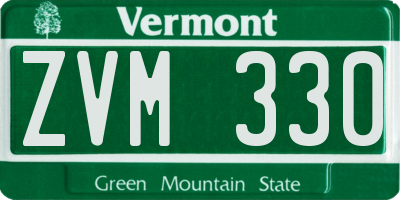 VT license plate ZVM330
