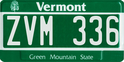 VT license plate ZVM336
