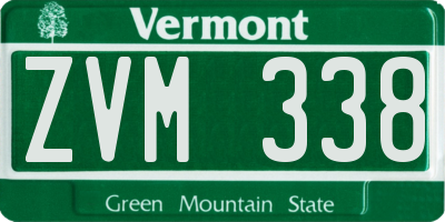 VT license plate ZVM338