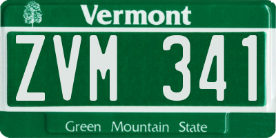 VT license plate ZVM341
