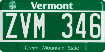 VT license plate ZVM346