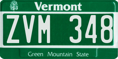 VT license plate ZVM348