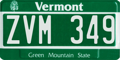 VT license plate ZVM349