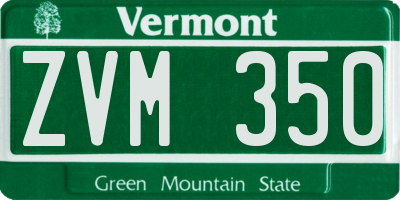 VT license plate ZVM350