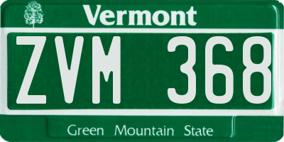 VT license plate ZVM368