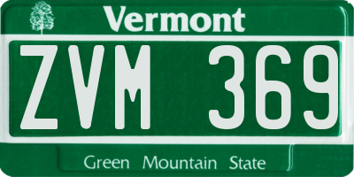 VT license plate ZVM369