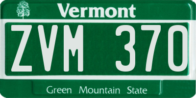 VT license plate ZVM370