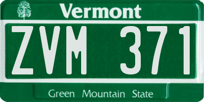 VT license plate ZVM371