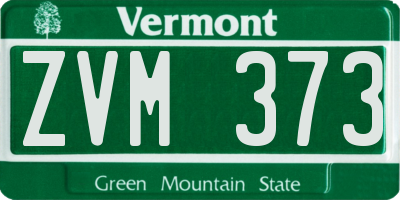 VT license plate ZVM373