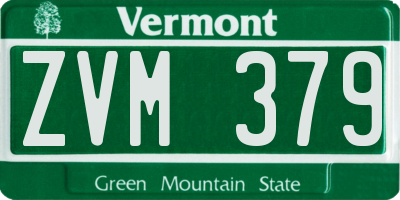 VT license plate ZVM379