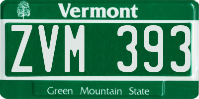 VT license plate ZVM393