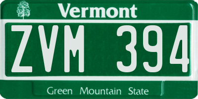VT license plate ZVM394