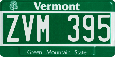 VT license plate ZVM395