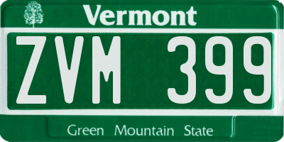 VT license plate ZVM399