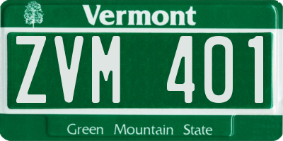 VT license plate ZVM401