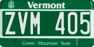 VT license plate ZVM405