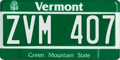 VT license plate ZVM407