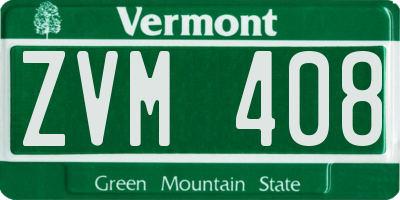 VT license plate ZVM408