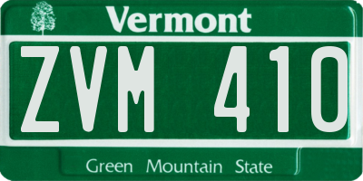 VT license plate ZVM410