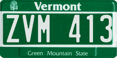 VT license plate ZVM413