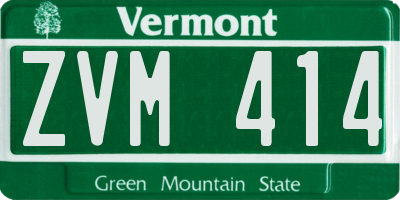 VT license plate ZVM414