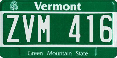 VT license plate ZVM416