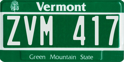 VT license plate ZVM417