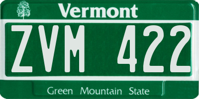 VT license plate ZVM422
