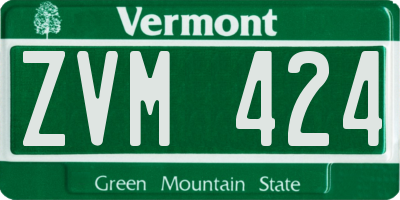 VT license plate ZVM424