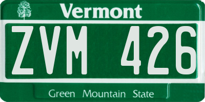 VT license plate ZVM426
