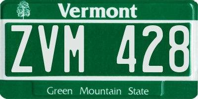 VT license plate ZVM428