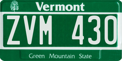 VT license plate ZVM430