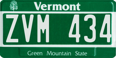 VT license plate ZVM434