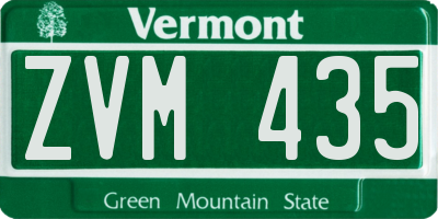 VT license plate ZVM435