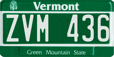 VT license plate ZVM436