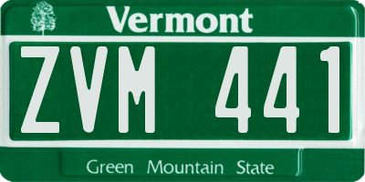VT license plate ZVM441