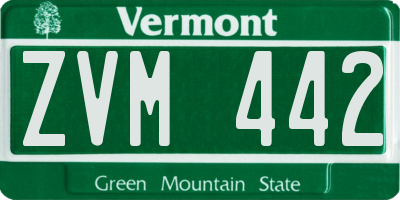 VT license plate ZVM442