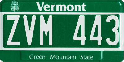 VT license plate ZVM443