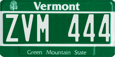 VT license plate ZVM444